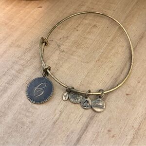 Alex and Ani Gold Charm Bracelet with Black Accents